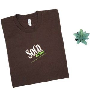 Southern Comfort Whiskey SOCO & LIME Liquor Men’s Brown Graphic T-Shirt Size XL